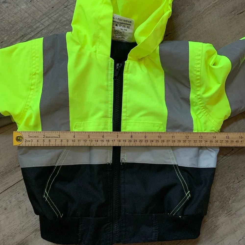 Kids  Hoodie Hi-Visibility Zip-Up Safety Jacket Size 2Y-3Y Boys Or Girls